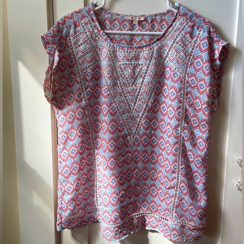 Skies Are Blue Women’s Large geometrical print blouse